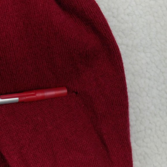Woolovers Cardigan Womens Medium Red Burgandy Cashmere Merino Button Up Preppy - Picture 10 of 12